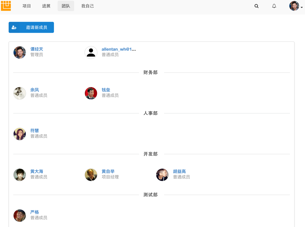 团队管理主页面